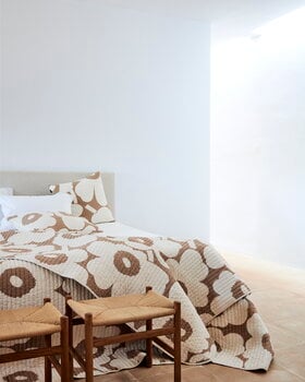 Marimekko Unikko double bed cover, 260 x 260 cm, beige - natural white