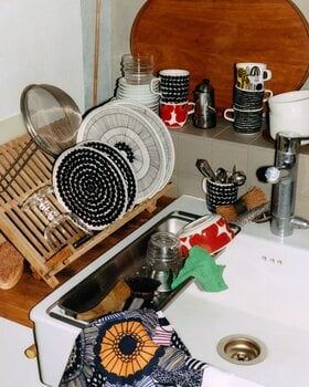 Marimekko Piatto Oiva - Siirtolapuutarha 20 cm, nero - bianco, immagine decorativa
