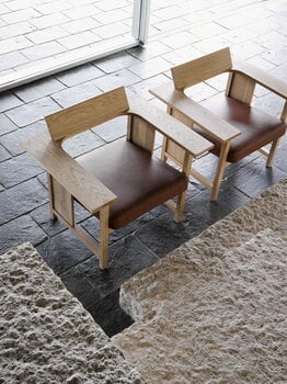 Mattiazzi MC10 Clerici lounge chair, oak - light brown leather