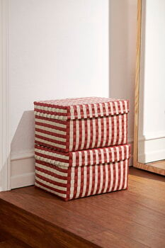 HAY Maxim Stripe låda, L, röd - sand
