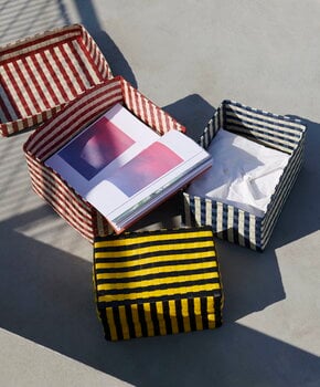 HAY Maxim Stripe Box, M, Blau – Sandfarben