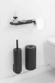 Brabantia MindSet Toilettenpapierhalter mit Ablage, Mineral Infinite Grey