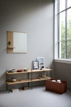 Moebe Mirror with a shelf, 70 cm, oak, decoration image