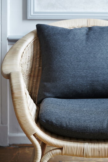 Sika-Design Madame nojatuoli, luonnonvärinen rottinki - tummanharmaa