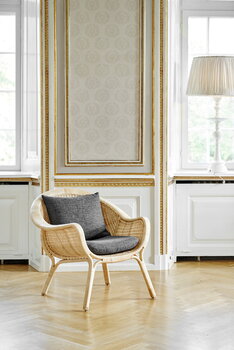 Sika-Design Madame nojatuoli, luonnonvärinen rottinki - tummanharmaa