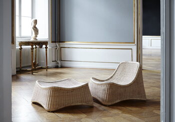 Sika-Design Chaise longue et tabouret Chill, rotin naturel