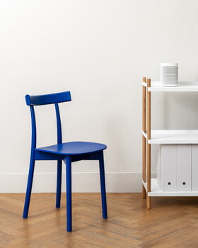 Nine Skinny side chair, blue stained ash, decoration image