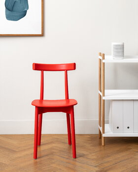 Nine Skinny side chair, red stained ash, decoration image