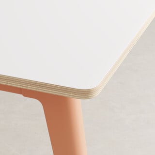 TIPTOE New Modern table 190 x 95 cm, white laminate - ash pink, decoration image