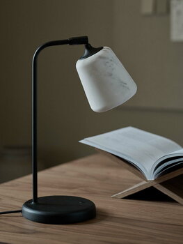 New Works Material table lamp, The Black Sheep Edition, white marble