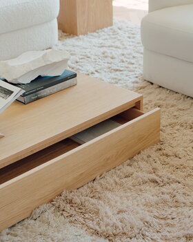 New Works Mass Wide coffee table with drawer, oak, decoration image