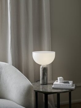 New Works Kizu table lamp, small, Gris du Marais marble, decoration image