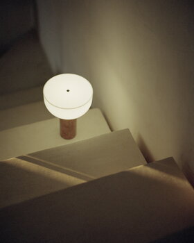 New Works Kizu portable table lamp, Breccia Pernice marble