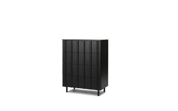 Normann Copenhagen Rib lipasto 4 vetolaatikolla, musta, sisustuskuva