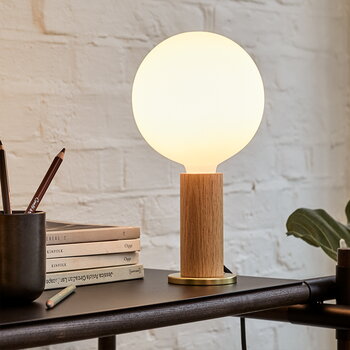 Tala Knuckle table lamp with Sphere IV bulb, oak