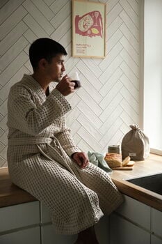 The Organic Company Big Waffle bathrobe, stone