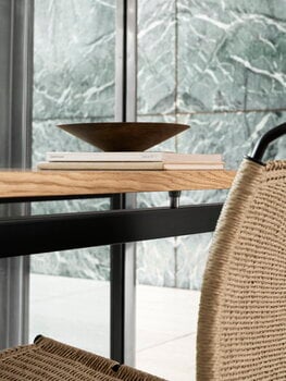 Carl Hansen & Søn PK1 stol, svart stål - naturligt papperssnöre