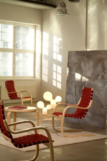 Artek Aalto armchair 406, birch - black/brown webbing