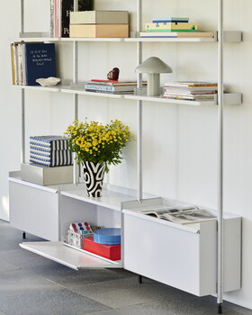 HAY Pier System 133 shelf, 3 columns, PS white - aluminium, decoration image