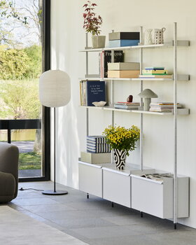 HAY Pier System 133 shelf, 3 columns, PS white - aluminium, decoration image