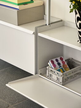 HAY Pier System 133 shelf, 3 columns, PS white - aluminium, decoration image