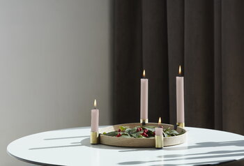 applicata Luna Maxi candleholder, oak - brass, decoration image