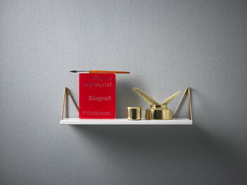 Maze Pythagoras XS shelf with brackets, white - brass matte