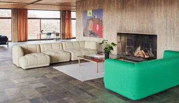 HAY Kofi sohvapöytä 120 x 120 cm, lakattu tammi - kirkas lasi