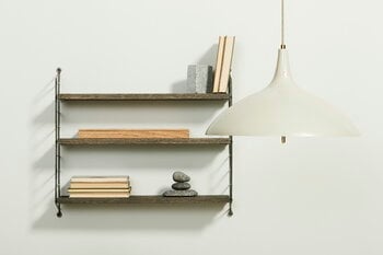 String Furniture String Pocket shelf, Special Edition, grey oak - raw metal