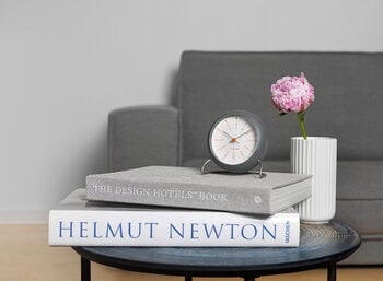 Arne Jacobsen AJ Bankers table clock with alarm, dark grey