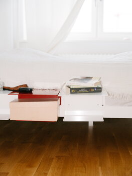 ReFramed Side table for bed frame, deep red