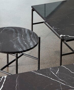 HAY Rebar sohvapöytä, 100 x 104 cm, musta - musta marmori