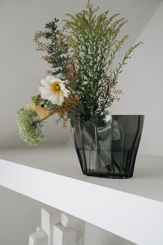 Orrefors Reed Vase, 175 mm, klares Rauchgrün