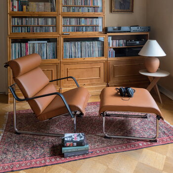 Yrjö Kukkapuro Remmi lounge chair, chrome - cognac leather