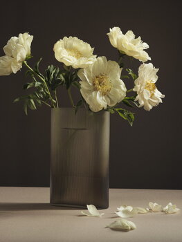 Muuto Ridge vase, 35 cm, taupe frosted glass, decoration image