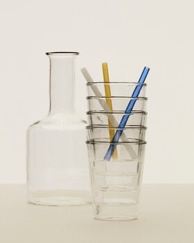 HAY Rim Trinkglas, 2 Stück, Transparent - schwarzer Rand