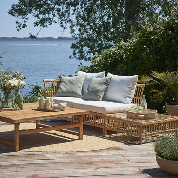 Sika-Design Exterior Maggie Mittelmodul-Sofa, Natur – weißes Kissen