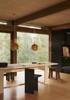 Louis Poulsen Lampada a sospensione VL45 Radiohus 250, ottone - ambra, immagine decorativa