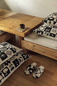 Saana ja Olli Kaukana kotoa cushion cover, 40 x 60 cm, beige - black