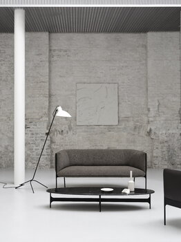 Wendelbo Floema oval sofa table, black - black marble