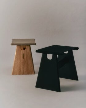 Fredericia Seto stool, black lacquered oak - black canvas