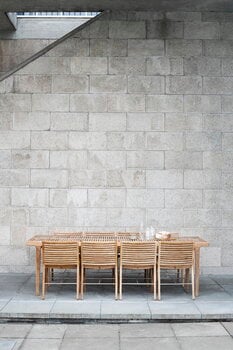 Sibast RIB dining table, 180 x 100 cm, teak - stainless steel