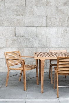 Sibast RIB dining table, 140 x 70 cm, teak - stainless steel