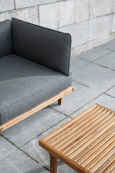 Sibast RIB lounge table, 60 x 60 cm, teak - stainless steel