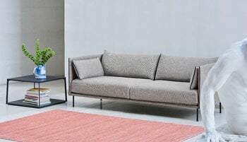 HAY Sofa 3-Sitzer Silhouette, Ruskin 33/Sense schwarz – Stahl schwar