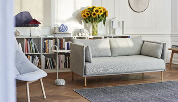 HAY Silhouette Sofa 2-Sitzer, Coda 100/Sense cognacfarben – Eiche ge