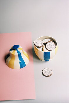 HAY Sobremesa Stripe cookie jar, blue - yellow