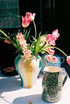 HAY Sobremesa Stripe vase, L, green - yellow