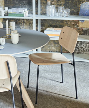 HAY CPH20 2.0 table, 120 cm, lacquered oak - grey linoleum