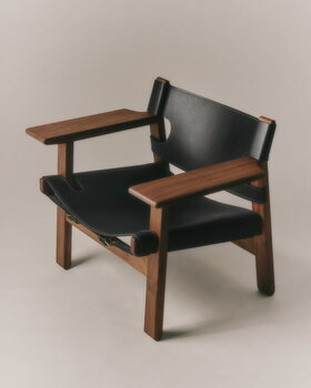 Fredericia The Spanish Chair, pelle di cavallo marrone scuro - noce oliato, immagine decorativa